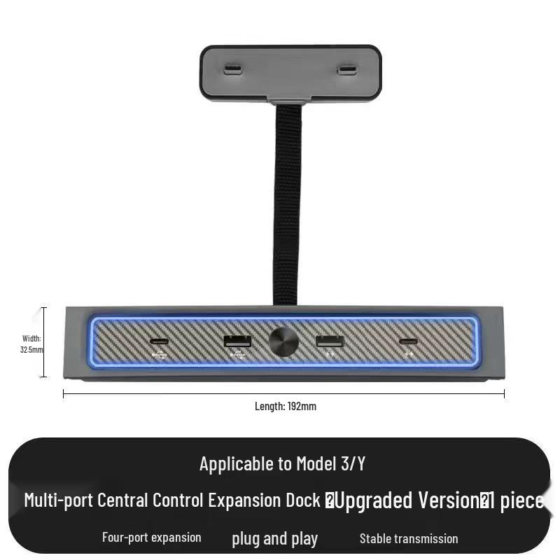 Tesla Model 3/Y USB Hub: Multi-Port Docking Station with PD Fast Charging for Center Console