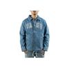 Vans Letter Print Single Button Denim Jacket Men jackets Washed-Blue VN0007WN7W6