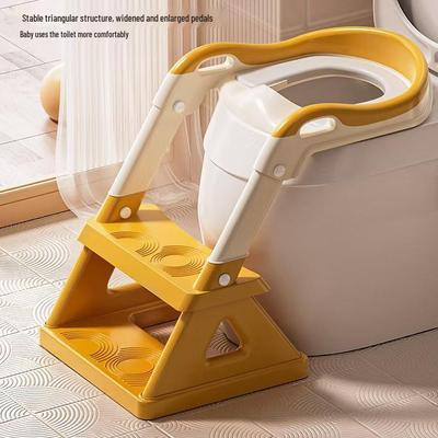 Zusammenklappbarer Kindertoilettensitz mit Treppe, Anti-Rutsch-Matte und Sicherheitsfußhocker