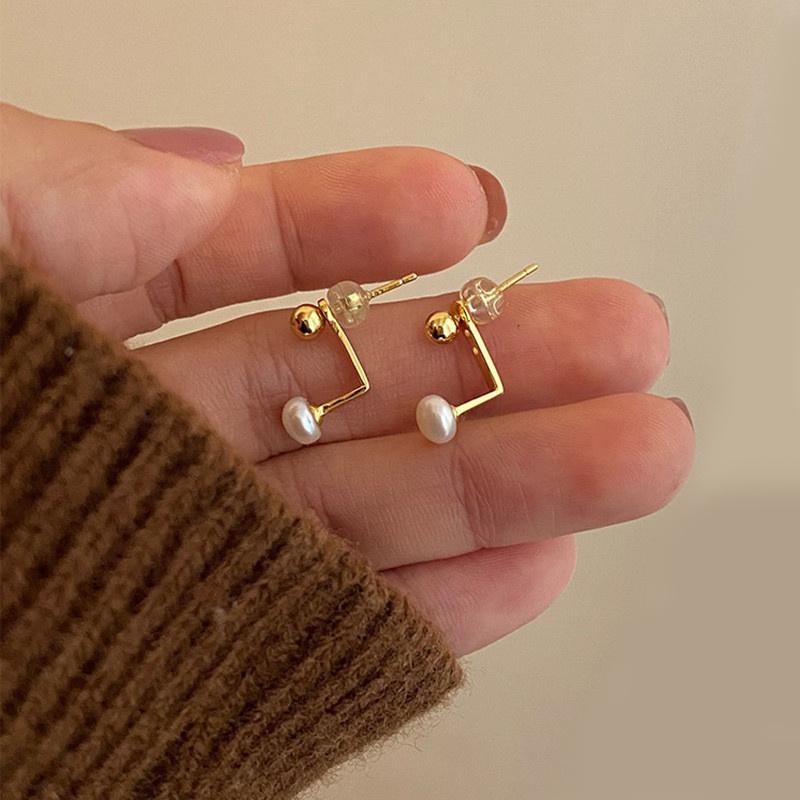 Korean Style Pearl Earrings Cute Simple Luxury Earrings For Women Jewelry