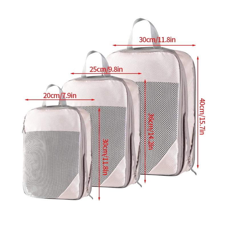 3pcs/set Compression Packing Cubes for Suitcases Travel Accessories Expandable Packing Organizers Lightweight Travel Organizer