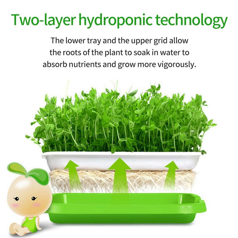 1 zestaw doniczki do kiełkowania, doniczka do kiełkowania, hydroponiczna, fasola warzywna, tacka do kiełkowania, dwuwarstwowa, domowa, dla kota, trawa, tacka do żłobka