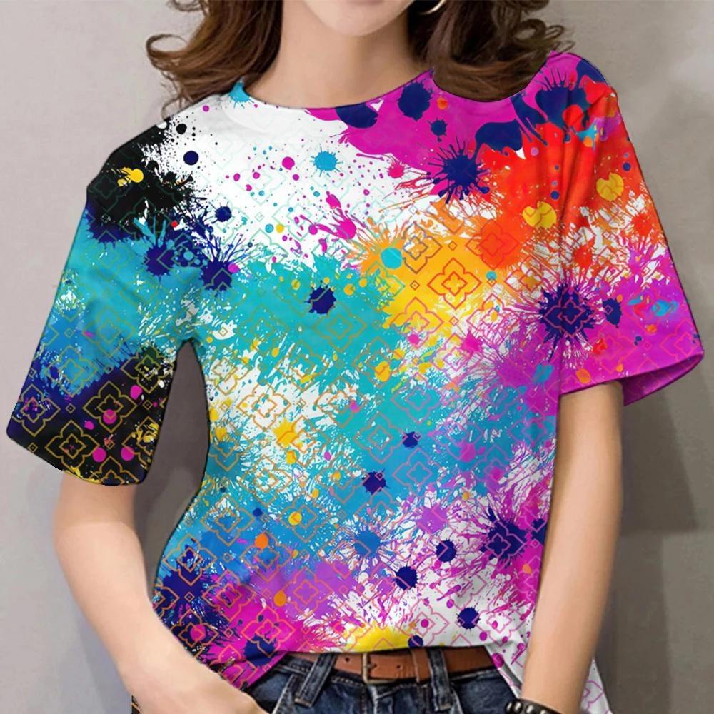 

Sunflower pattern 3D printed women s T-shirt with rainbow flower pattern 6XL