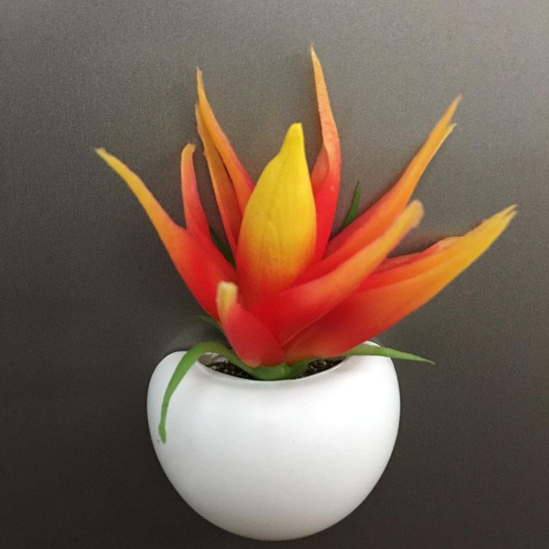 YO CHO Artificial Flower Fridge Sticker Succulent Plant Fridge Chalkboard Magnetic Bonsai Orchid Plants Lavender Home Wall Decor