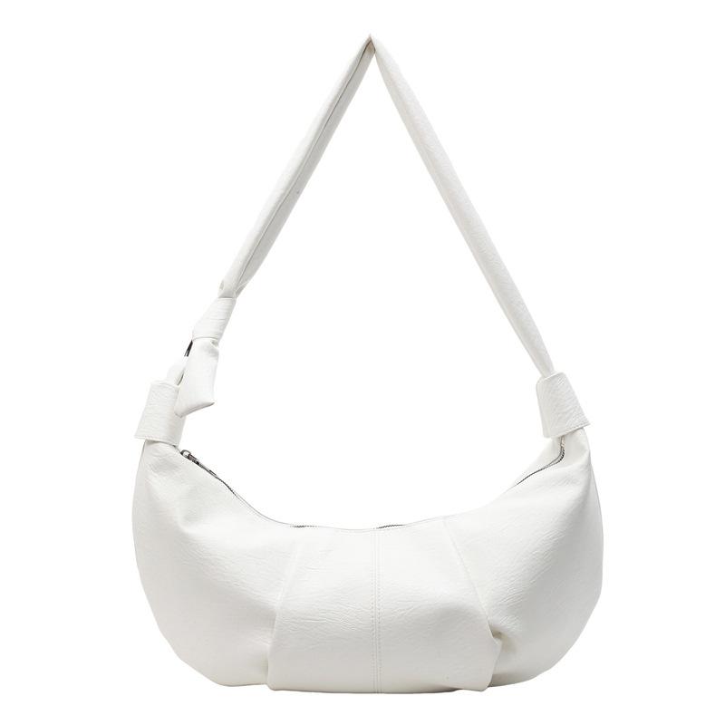 

Niche fold design sense 2025 summer new Korean version large capacity retro simple dumpling bag horn messenger bag