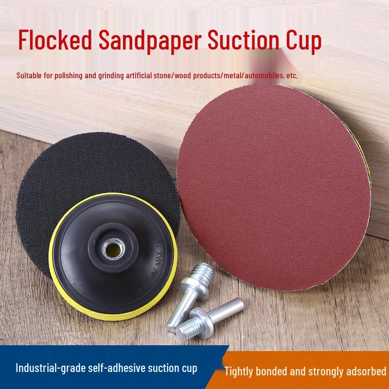Sanding Artifact: Flocking Sandpaper Suction Cup for Angle Grinders – Self-Adhesive Disc for Woodworking and Wall Polishing.