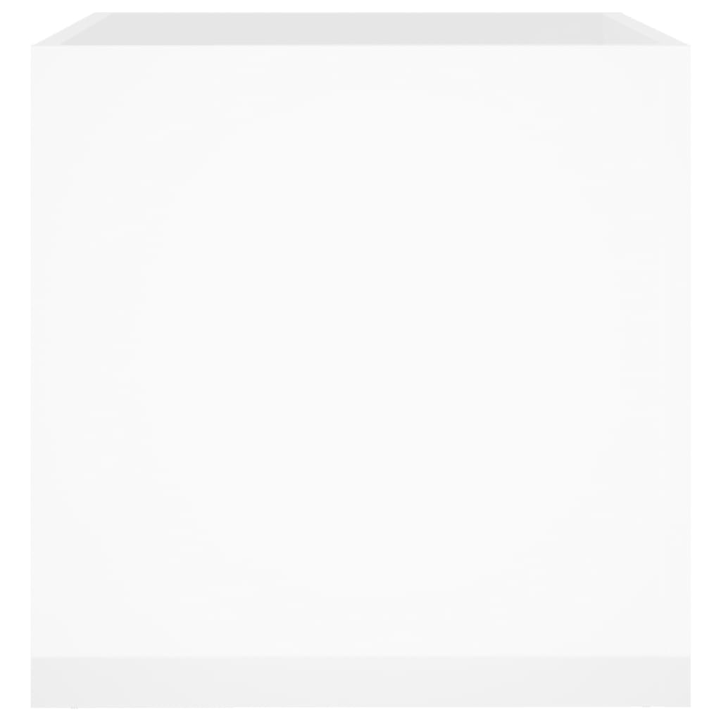 Vidaxl Planter, White With Gloss, 40X40X40 Cm, Wood-Based Material