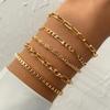 3PCS Fashion Thick Chain Link Bracelets for Women Vintage Snake Chain Gold Color Silver Color Bangles Bracelets Set Punk Jewelry