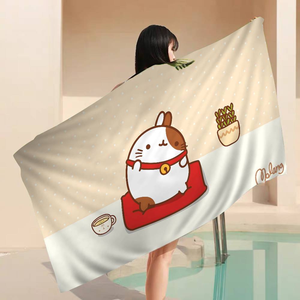 Character M-Molangs Microfiber Printed Beach Towel Mountain Climbing Yoga Beach Swimming Running Absorbent Soft Towel