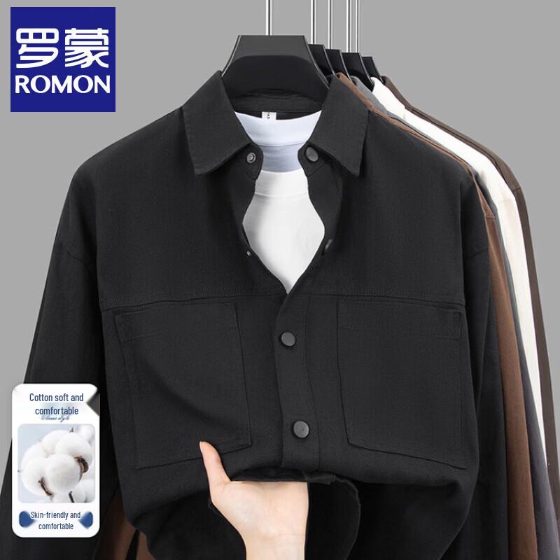 Men s Pure Cotton Lapel Casual Long Sleeve Shirt M