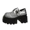 Fashion 8.5CM New Synthetic Leather High-heeled Platform Wedge Sandals Women Summer Weaving Breathable High Heels Chunky Sneakers Woman