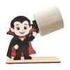 Black Cat Holiday Gift 2Pcs Halloween Paper Towel Holder, Cartoon Animal Tabletop Roll Dispenser, Wooden Funny Skeleton Decor Tissue Stand for Kitchen