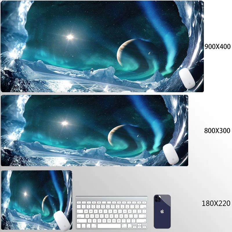 Scenery Sky Mouse Pad Anti-Slip Rubber Gaming Blue Carpet Large Natural Rubber Desk Mat Thick Seam Edge for Office