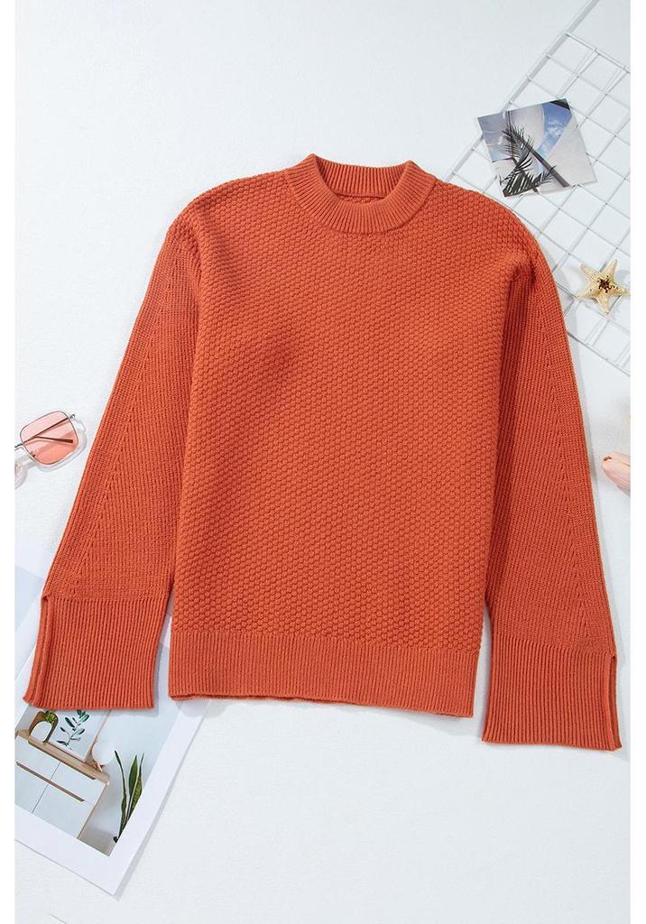 Women's 2025 Autumn Solid Color Pullover Round Neck Long Sleeve Sweater - Versatile European American Fashion