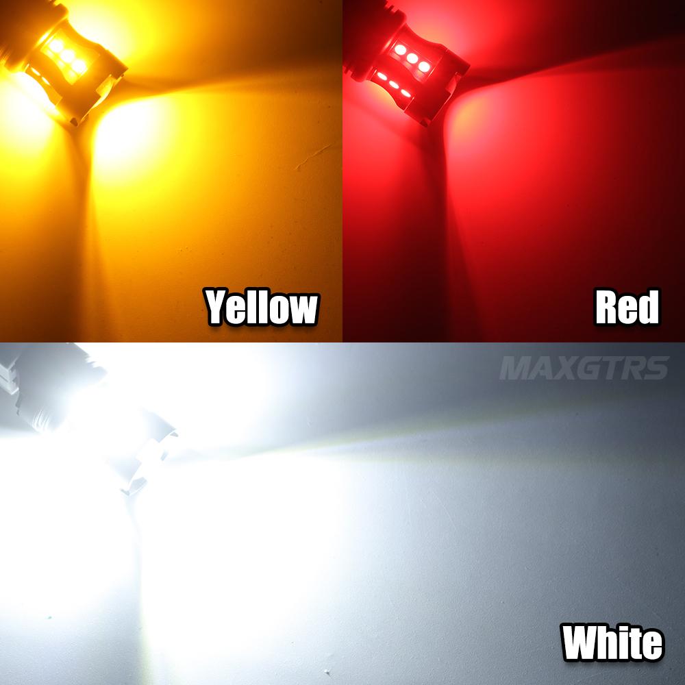 MAXGTRS 2x Strobe Flash P21/5W S25 1157 Bay15D 3030 LED Chip Bulb 7443 1156 Car Stop Backup Brake Parking Tail Signal Light