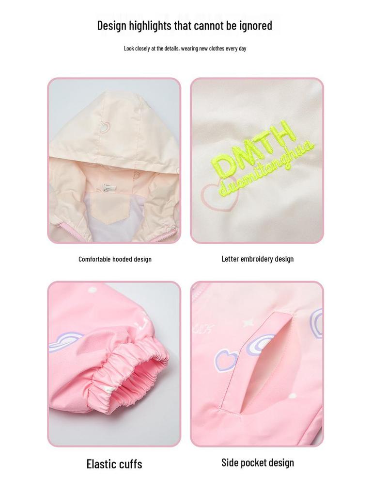 2025 Trendy Girls’ Gradient Windbreaker – Spring & Autumn Style