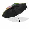 Winnie the Pooh Themed Automatic Opening and Closing Umbrella, Brightly Colored 8-rib Portable Umbrella, Suitable for Men and Women, A Perfe