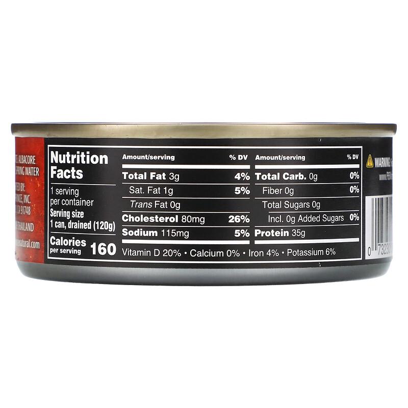 Albacore Tuna, Solid White - No Salt Added, In Spring Water, 5 Oz (142 G)