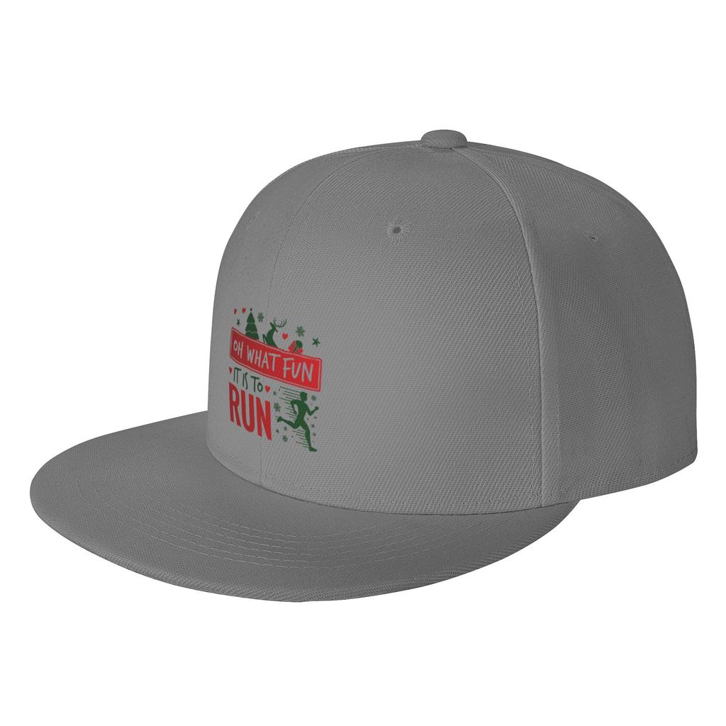 Fashion Running Christmas Oh What Fun It Is To Run Flat Brim Sun Hat High CostPerforUnisexce Sharp Visors