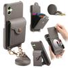 For Samsung Galaxy A06 5G/Galaxy A06 4G Case Mirror Card Holder Litchi Texture Leather Phone Back Cover with Long Strap