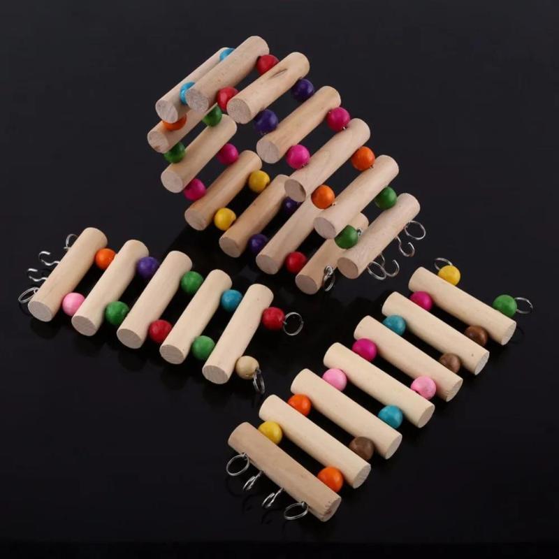 New Useful Wooden Hamster Climbing Stairs Parrot Play Toys Guinea Pig Chinchilla Seesaw Sports Toys Small Pet Exercise Accessory