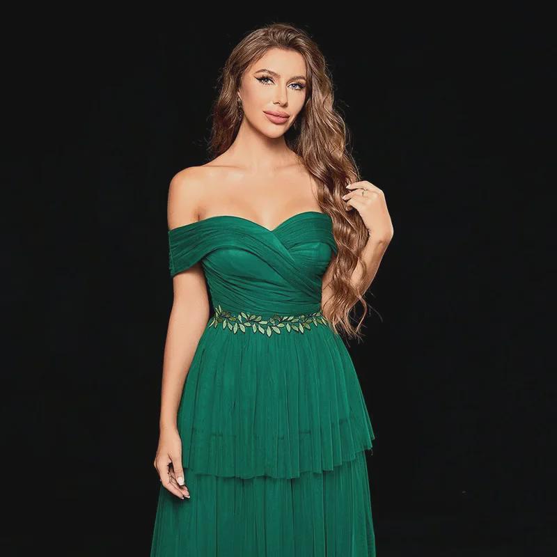 Elegant Mesh Tube Top Evening Dress - New French Style Celebrity Design
