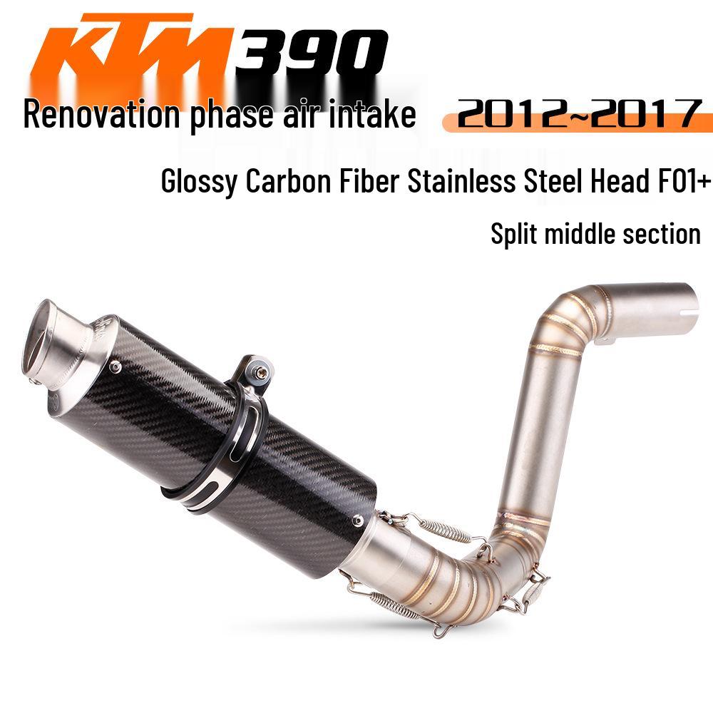 Modified Exhaust System for Duke390/RC390: Stainless Steel & Titanium Mid-pipe & Tailpipe Set