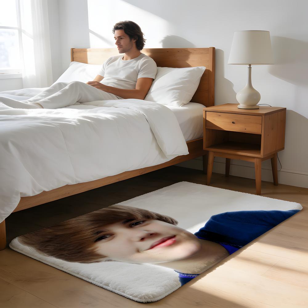 Tappetino Morbido Tappeto in Flanella Antiscivolo Assorbente per Bagno Camera da Letto Decorazione Casa Cantante Famoso J Justin B Bieber