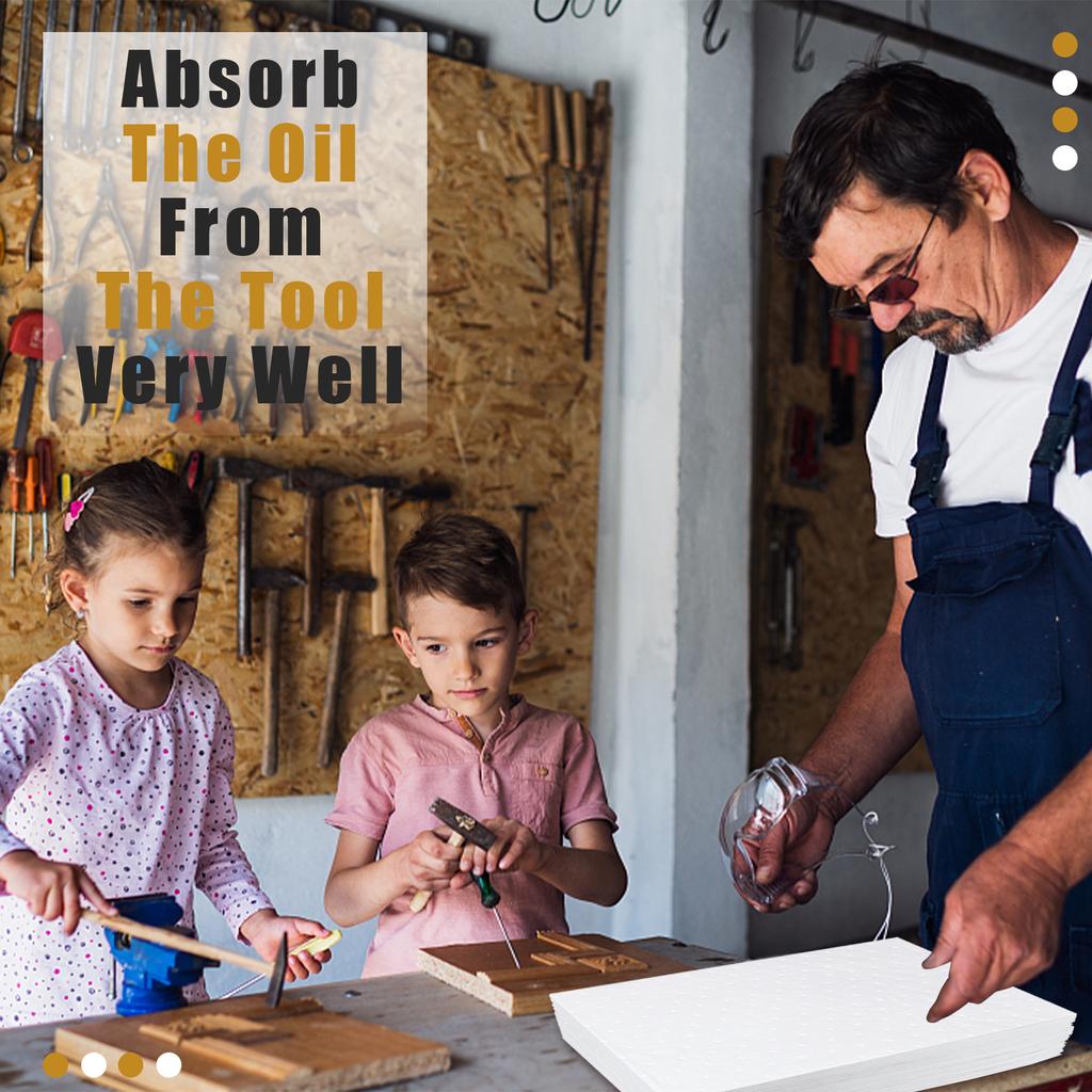 20Pcs White Oil Spill Absorbent Sheets Oil Absorbent Pads/Mats (Oil/Fuel Only), Oil Pads For Spillage Cleanup - Industrial