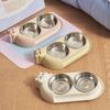 One Piece Multifunctional Pet Double Bowl Cartoon Containing Stainless Steel Bowl Pet Food Utensils Pet Feeding Water Feeding