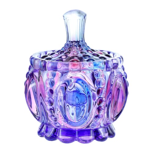 

SOCOSY Royal Embossed Clear Glass Apothecary Jar with Lid, Candy Jar Container, Wedding Candy Buffet Jar, Crystal Jewelry Box, Food Jar, 7 oz, Pumpkin