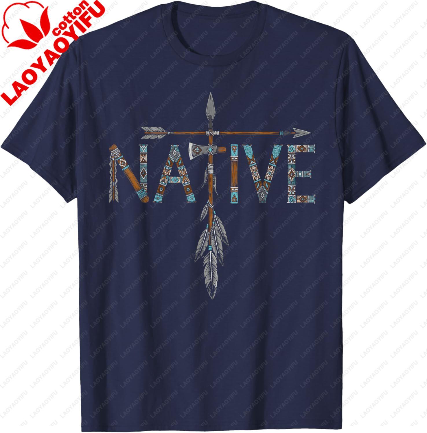 Native Indian American Day Pride Indigenous Native American TShirt Pure Cotton Casual Vintage Graphic T Shirts Camiseta S