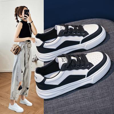 Sneakers Women's Spring New Thick-soled Color Matching Students Casual All-match White Shoes Trend