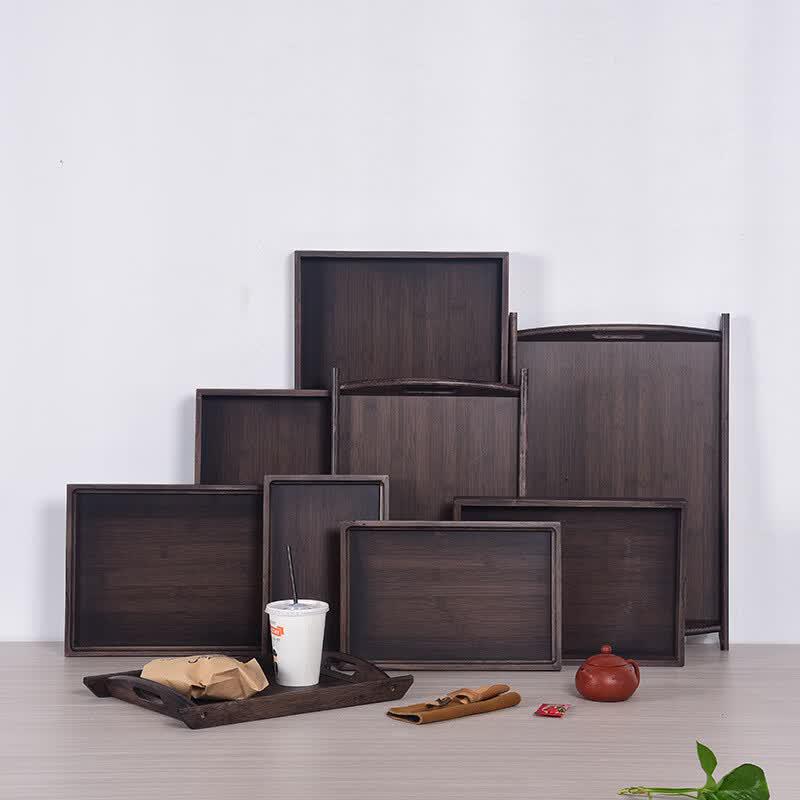 Walnut Style Bamboo Commercial Serving Trays