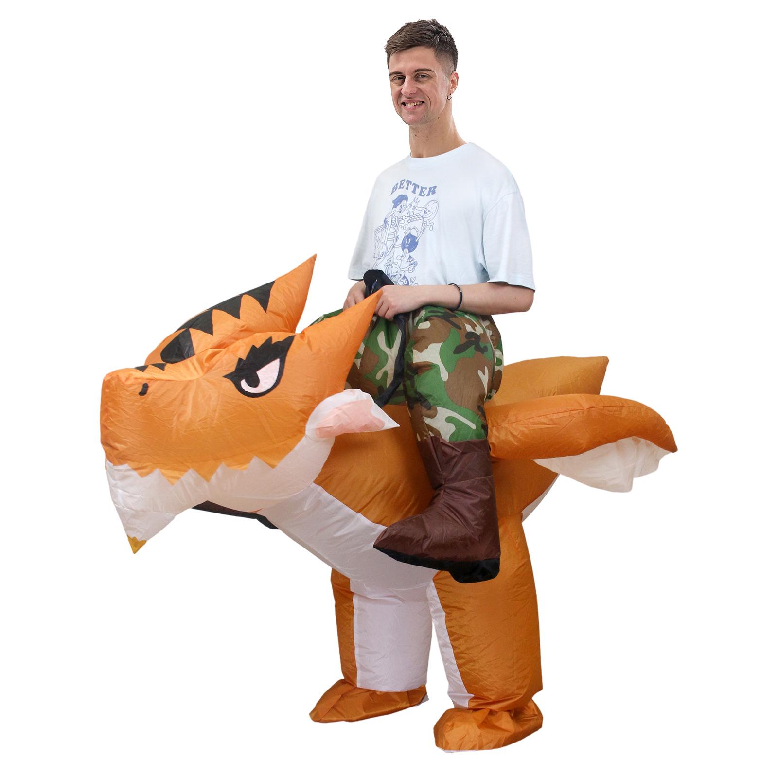 Horned Dragon Inflatable Costume, Adult 150-190cm оранжевый
