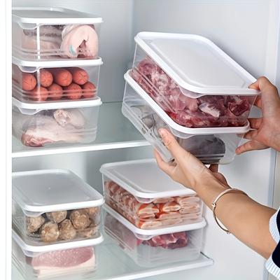 6-Pack Polypropylene Refrigerator Storage Bins with Lids - 1200ml/40.58oz, Safe for Food Contact, Fruit and Food Organizer, Space-Saving, for Kitchen