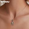 WOSTU 925 Sterling Silber Traumfänger Anhänger Charms Sonnenperlen für Damen Original Armband und Halskette Edler Schmuck