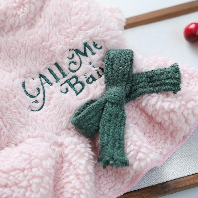 Pet Circle Dog Sweater Small Breed Puppies Soft Fleece Embroidered Letter Dress Pink