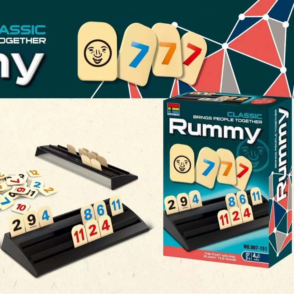 Rummy Number Card Game With Plastic Material For Family Fun And Brain Development