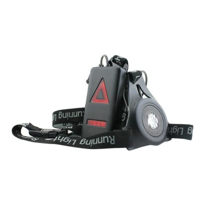 Rechargeable USB LED Headlamp for Running - Black - 3 Modes - 50m - ABS - 240 Min