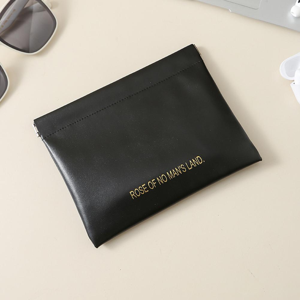 

Портативная сумка для хранения макияжа и помады, модная, автоматически закрывающаяся, сумка для переноски, ПУ, сумочка, органайзер для ключей, украшений, косметики 18*14cm чёрный