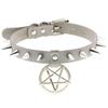 Spike Choker Necklace for Women Goth Pentagram Necklace Emo Neck Strap Cosplay Chocker Gothic Accessories