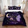 3pcs Stay Connected To Your Magic Crystal Cat Design Print Bedding Set (Without Inserts), Suitable for Use In Bedrooms and Guest Rooms.N092