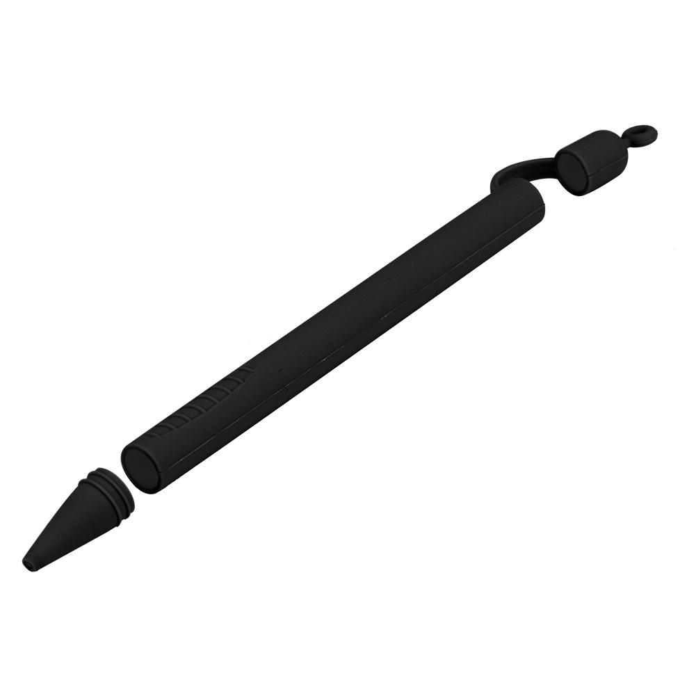 Leichter Silikon Runder Stifthalter Anti-Verloren & Rutschfest Für Apple Pencil (Schwarz)
