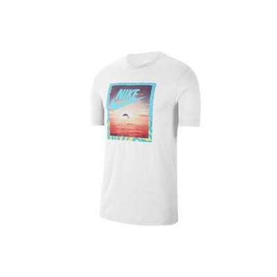 Sportswear Dolphin Sunset Scenic Print Kortermet T-skjorte Herre Topper Hvit CT6591-100