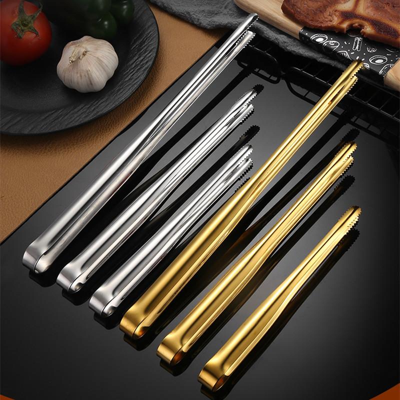 Stainless Steel 304 Grill Tongs Food Clip BBQ Steak Clip Bread Tong Cooking Utensils Party Non-Slip Kitchen Gadgets Accessories