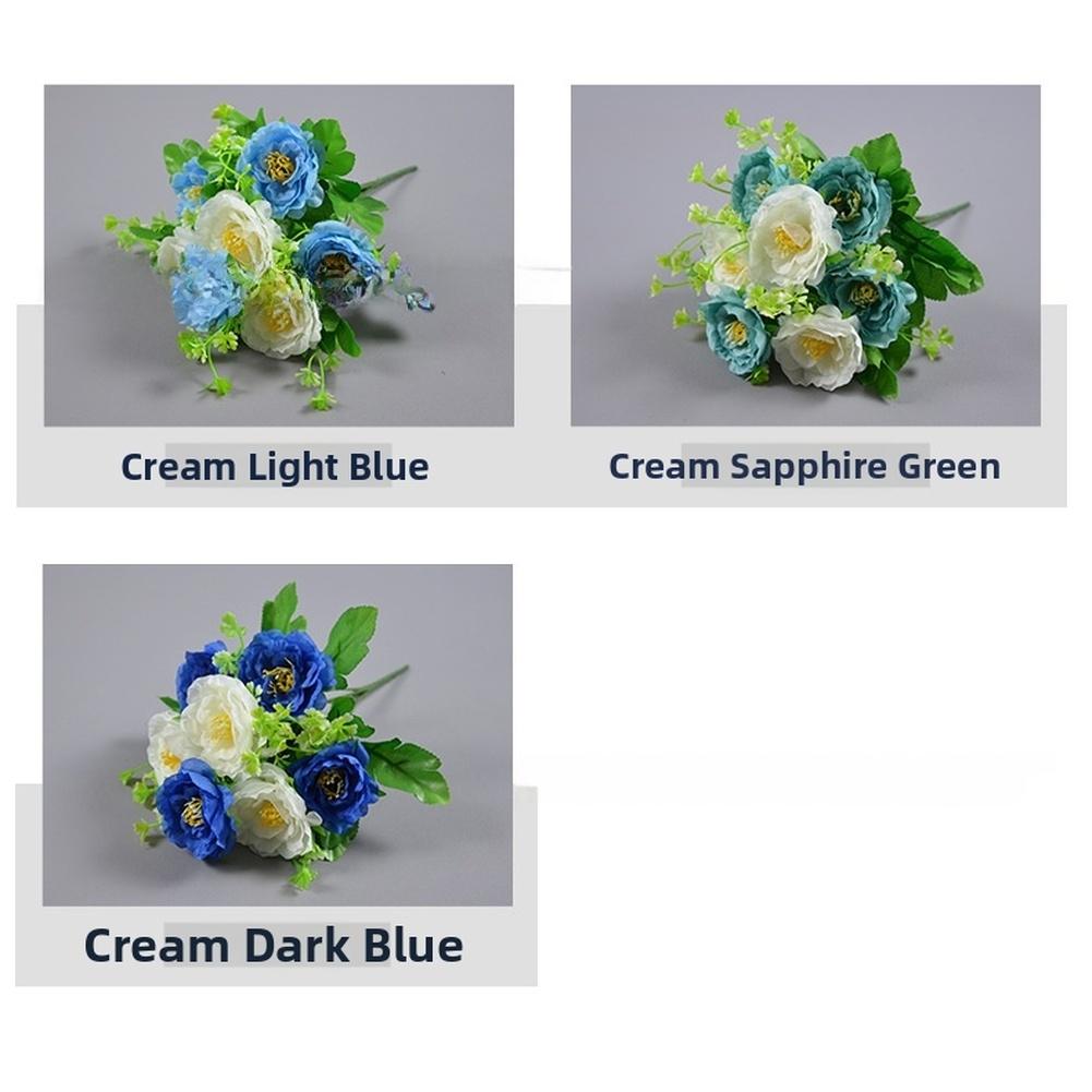 Realistic Silk Petals Artificial Flowers Plastic-wrapped Wire Stems