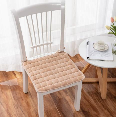 Plush Dining Chair Cushion with Ties, 4040 cm, Soft Cushions for Kitchen Chairs and Stools, Cozy Warm Pad for Fall Winter