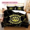 Borussia Dortmund Pattern Bedding Quilt Set  Home Decoration  Gift (1 * Duvet Cover + 2 * Pillowcase  Without Core)