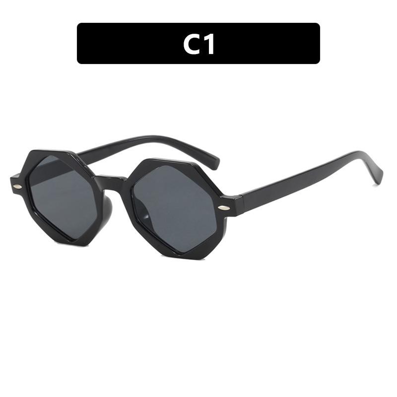 

Polygon Retro Cat Eye Sunglasses Women Men High End Trend Sun Glasses Seaside Party Driving Glasses C1